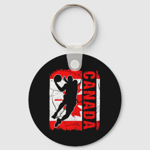 Canadian Bysketbyll Player Canada Flag Bysketbyll Key Ring