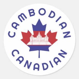 Canadian Cambodian Roots Classic Round Sticker