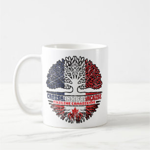 Canadian Canada French France Tree Roots Flag Coffee Mug