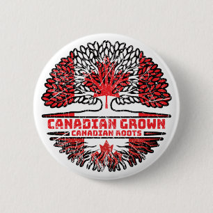 Canadian Canada Tree Roots Flag 6 Cm Round Badge