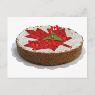 Canadian Cherry Maple Leaf Cake Postcard