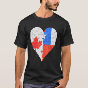 Canadian Chilean Flag Heart T-Shirt