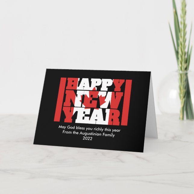 Canadian Christian HAPPY NEW YEAR Holiday Card (Front)