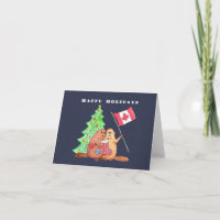 Canadian Christmas Holiday Beaver Maple Leaf Flag