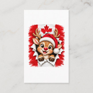 Canadian Christmas Reindeer Business Card