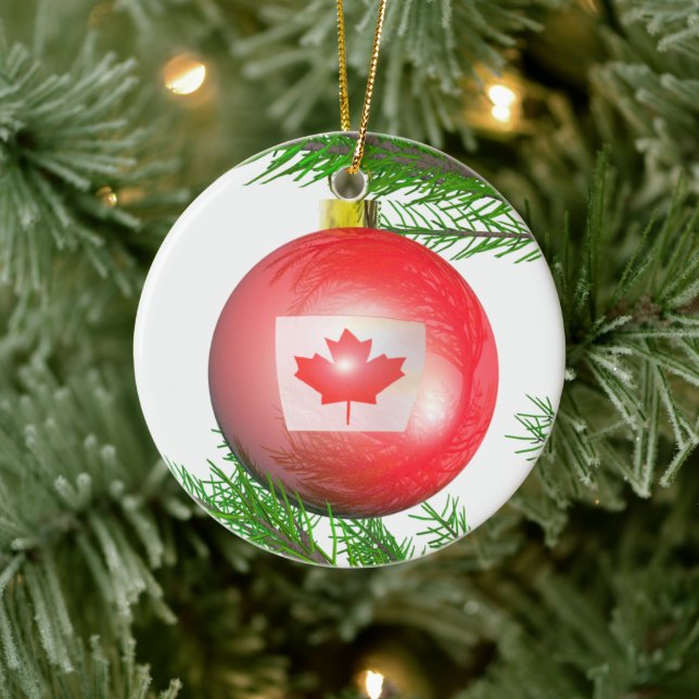 Canadian Christmas Tree Ball Ceramic Tree Decoration (Tree)