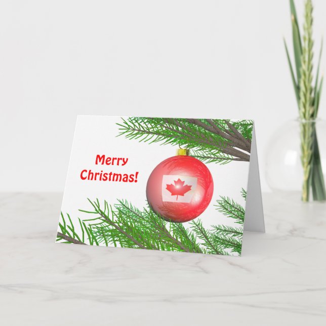 Canadian Christmas Tree Decoration Holiday Card (Front)