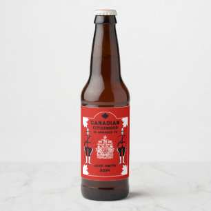 Canadian Citizenship Celebration Gift Beer Bottle Label