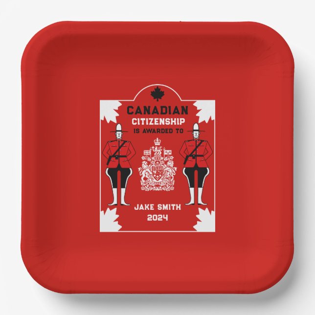 Canadian Citizenship Celebration Gift Paper Plate (Front)