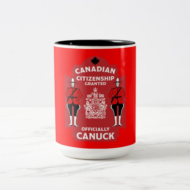 Canadian Citizenship Celebration Gift Two-Tone Coffee Mug (Center)