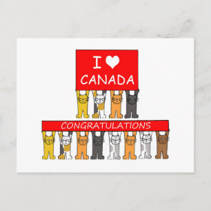 Canadian Citizenship Congratulations Cute Cats. Postcard