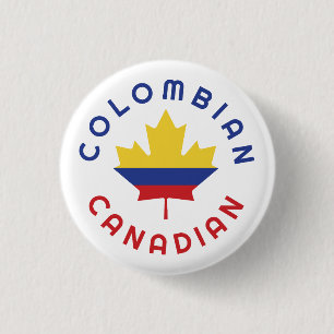 Canadian Colombian  Roots 3 Cm Round Badge
