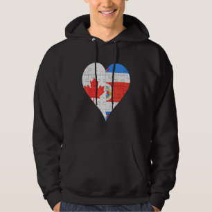 Canadian Costa Rican Flag Heart Hoodie