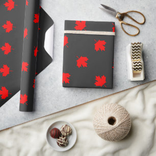 Canadian Cottage Maple Leaf Wrapping Paper