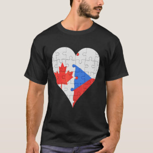 Canadian Czech Flag Heart T-Shirt