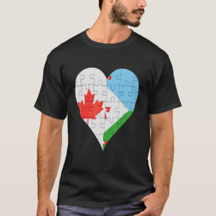 Canadian Djiboutian Flag Heart T-Shirt