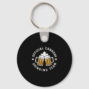 Canadian drinking team flag of canada beer funny key ring