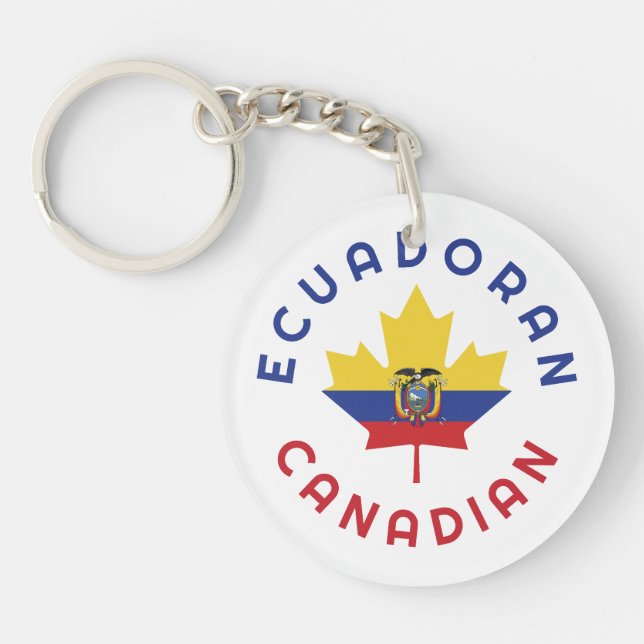 Canadian Ecuadoran  Roots Key Ring (Front)