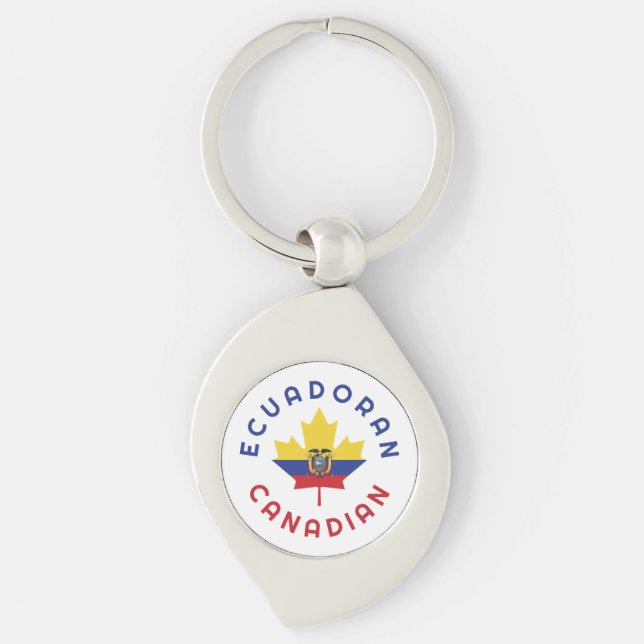 Canadian Ecuadoran  Roots Key Ring (Front)