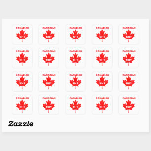 Canadian Eh? Maple Leaf Square Sticker