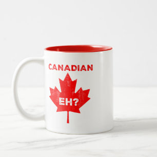 Canadian Eh? Maple Leaf Two-Tone Coffee Mug