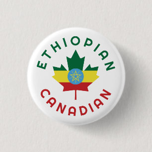 Canadian Ethiopian Roots  3 Cm Round Badge