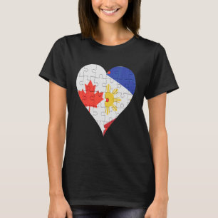 Canadian Filipino Flag Heart T-Shirt