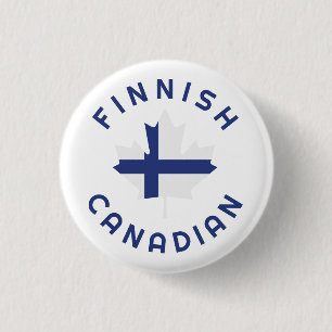 Canadian Finnish Roots 3 Cm Round Badge