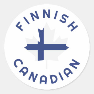 Canadian Finnish Roots Classic Round Sticker