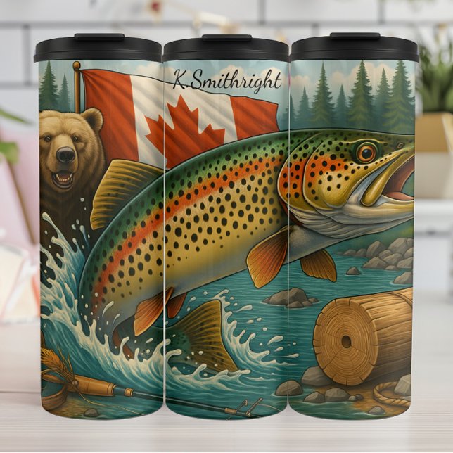 Canadian Fishing Wildlife Outdoor Adventure Thermal Tumbler (Creator Uploaded)