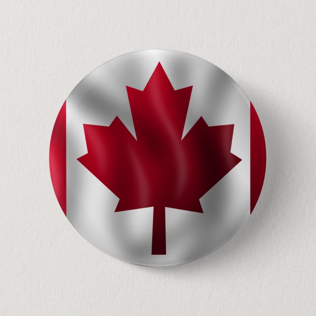 Canadian Flag 6 Cm Round Badge (Front)