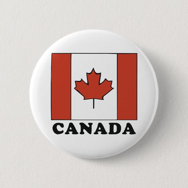 Canadian Flag 6 Cm Round Badge (Front)