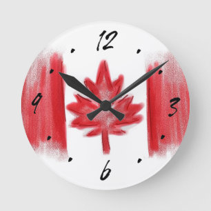 Canadian Flag artistic decorative wall clock