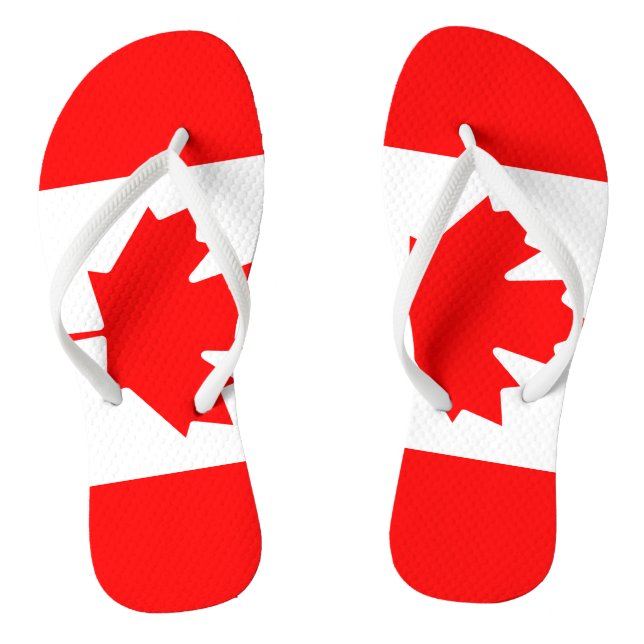 Canadian flag beach flip flops for men and women (Footbed)