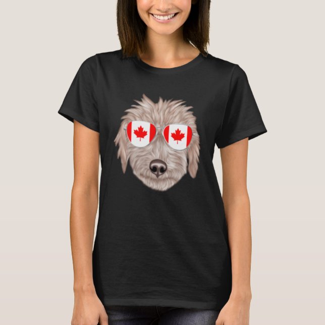 Canadian Flag Bedlington Terrier Dog Canada Pocket T-Shirt (Front)