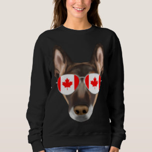 Canadian Flag Belgian Malinoi Dog Canada Pocket Sweatshirt
