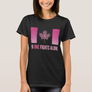 Canadian Flag Breast Cancer Awareness  T-Shirt