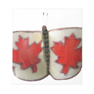 Canadian Flag Butterfly Design Notepad