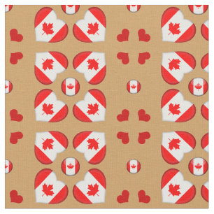 Canadian Flag & Canada Heart fashion Fabric