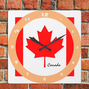 Canadian Flag, Canada trendy fashion /design clock