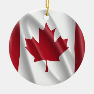 CANADIAN FLAG CERAMIC TREE DECORATION