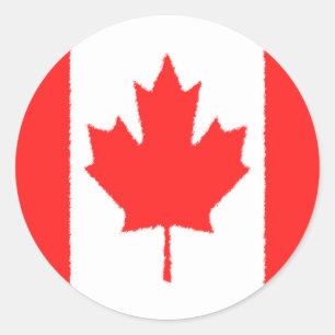 Canadian Flag Classic Round Sticker