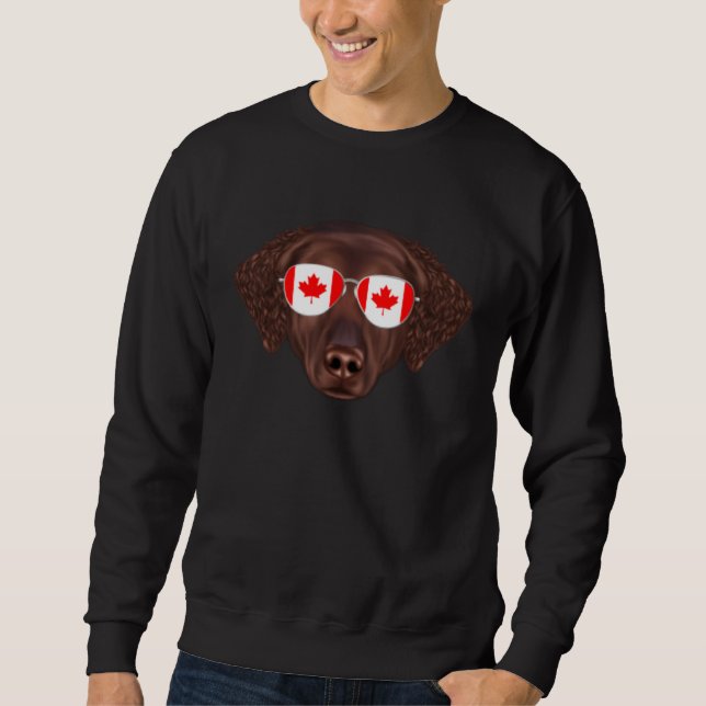 Canadian Flag Curly Coated Retriever Dog Canada Po Sweatshirt