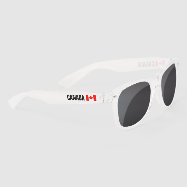 Canadian flag custom Canada Day party clear Sunglasses (Right)