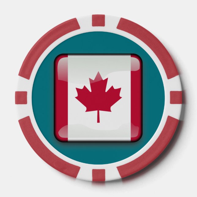 Canadian Flag  Custom Design Clay Poker Chips (Front)