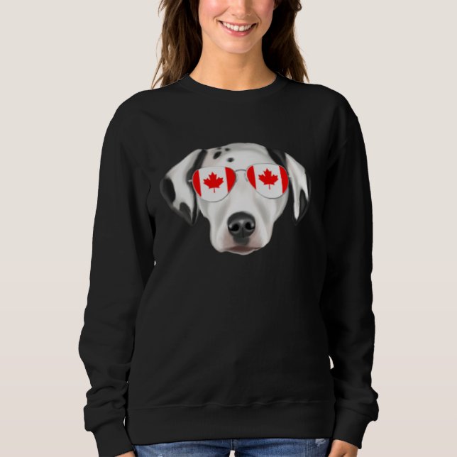 Canadian Flag Dalmatian Dog Canada Pocket Sweatshirt (Front)