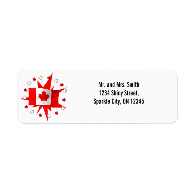 Canadian Flag Design Return Address Label (Front)