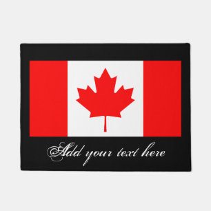 Canadian flag door mat with vintage typography