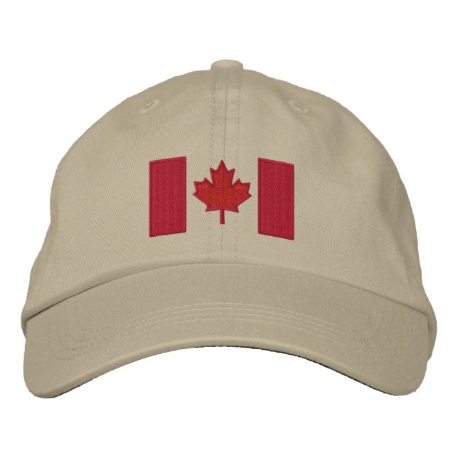 Canadian Flag Embroidery Embroidered Hat (Front)
