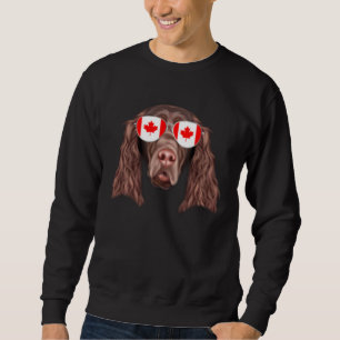Canadian Flag Field Spaniel Dog Canada Pocket Sweatshirt